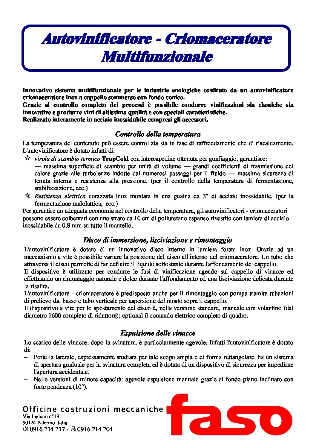 schema funzionamento autovinificatore